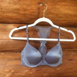 Victoria's Secret Very Sexy Push-up Pigeonnant Slate Purple  Racerback Bra 34C